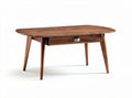 Wooden coffee table with drawer in walnut finish 120 x 80 x 40cm