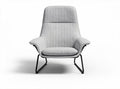 Lounge chair in light grey fabric with metal frame 80 x 80 x 100cm