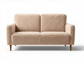 Fabric upholstered two-seater sofa in beige with wooden legs 180 x 85 x 75cm